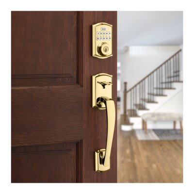 Kwikset Home Connect 620 Smart Lock, Z-Wave 700 Long Range, Traditional with Deadbolt, Polished Brass
